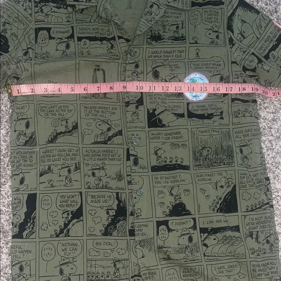 Peanuts Olive Comic Print Men's Shirt size small beagle scout - Picture 7 of 13